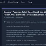 Halaman web polling nama-nama bursa pilkada Halaman web polling nama-nama bursa pilkada