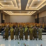 Momen poto bersama di acara Rapat Enam Bulanan Koordinasi dan Evaluasi Pelaksanaan Deteksi Dini