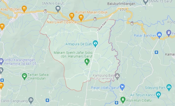 Peta Kecamatan Cibiuk Kabupaten Garut dari google maps Peta Kecamatan Cibiuk Kabupaten Garut dari google maps