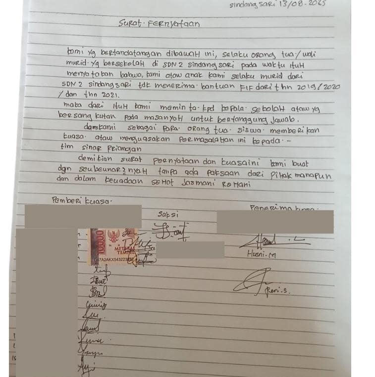 Surat Kuasa Dari Orangtua Murid