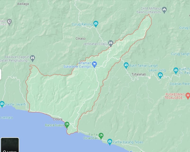Peta Kecamatan Caringin dari google maps