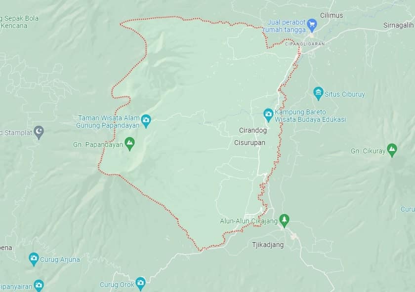 Kecamatan Cisurupan mempunyai 17 desa. Peta Kecamatan Cisurupan dari google maps Kecamatan Cisurupan mempunyai 17 desa. Peta Kecamatan Cisurupan dari google maps