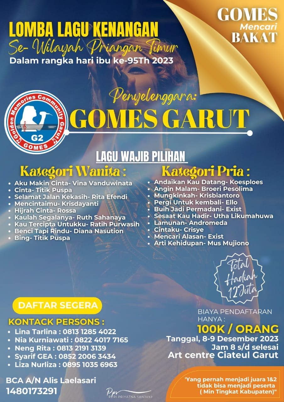 Panplet Lomba Nyanyi Gomes Garut